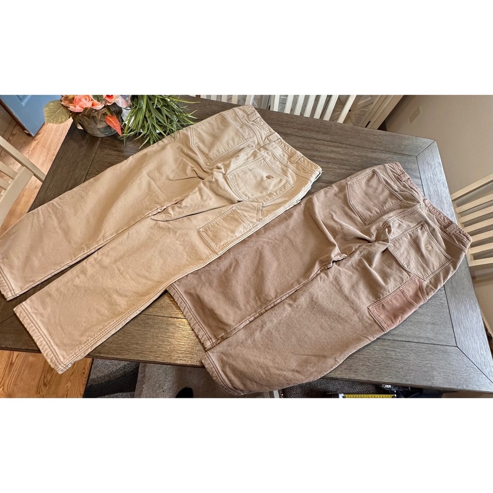 Coleman Men 36x30‎ Fleece Lined Pants Khaki Brown Outdoor Cargo Workwear